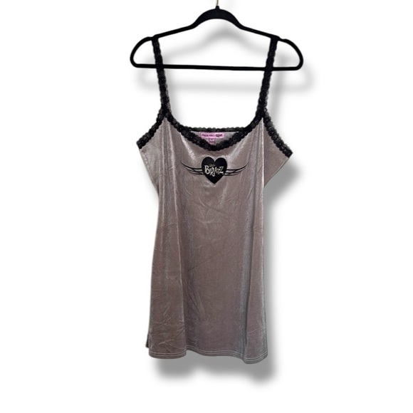 Dolls Kill Dresses & Skirts - Dolls Kill x Bratz You Wish Silver Velvet Dress Mini Dress Size 1X/2X
